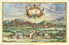 Historic Map : Granada 1563, c1572, Georg Braun, Vintage Wall Art
