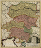 Historic Map : Circuli Austriaci Orientalior Pars; in qua Austria Properia et abea Dependentes, Tum Ducatus, Stiriae, Carintiae, c1695, Gerard Valk, v1, Vintage Wall Art