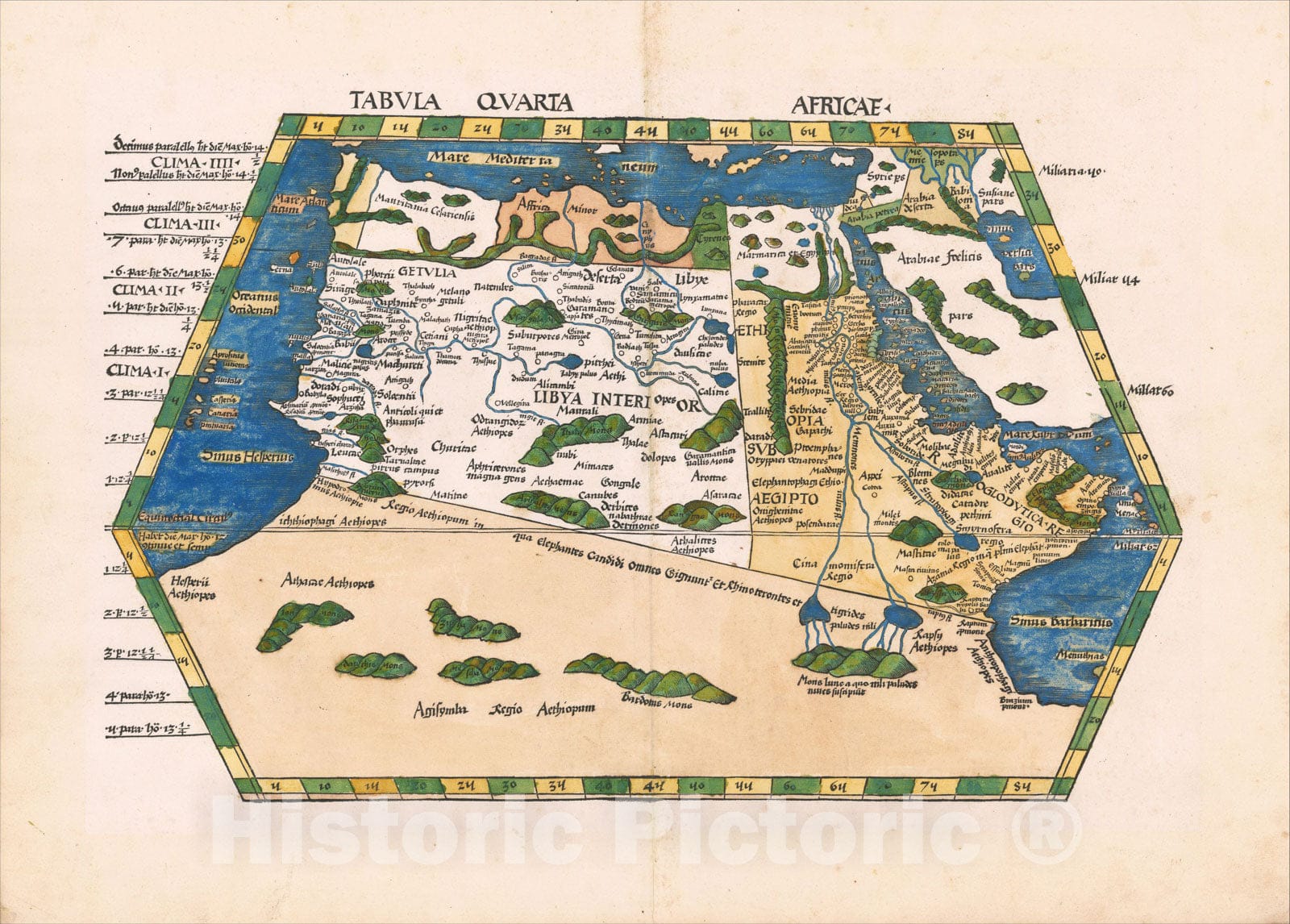 Historic Map : Tabula Quarta Africae, 1513, Martin Waldseem?ller, v1, Vintage Wall Art