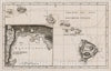 Historic Map : Charte von den Sandwich Inseln, c1787, James Cook, Vintage Wall Art