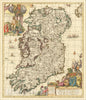 Historic Map : Hyberniae Regni in Provincias Ultoniam, Connachiam, Lageniam, Momoniamq divisi Tabula Accuratisima, c1701, Johannes Covens, Vintage Wall Art