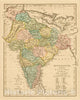 Historic Map : Hindoostan divided into Soubahs according to Ayin Acbaree . . ., 1806, Robert Wilkinson, v1, Vintage Wall Art