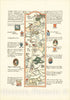 Historic Map : The Broad Highway, 1924, Gilbert Anthony Pownall, Vintage Wall Art