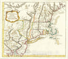 Historic Map : Carte de la Nouvelle Angleterre, New York, Pensilvanie et Nouveau Jersay Suivant les Carte Anglais, 1764, Jacques Nicolas Bellin, Vintage Wall Art