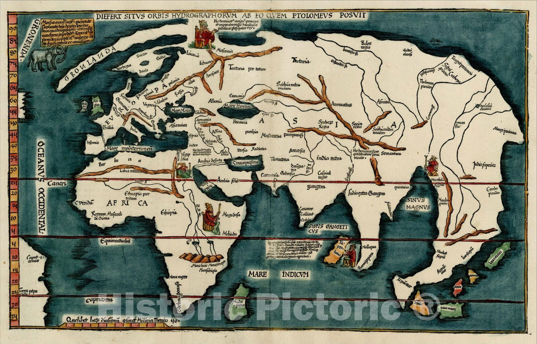 Historic Map : Diefert Situs Orbis Hydrographorum ab eo quem Ptolomeus ...