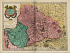 Historic Map : Comitatus Bellovacum Vernacule Beauvais, 1642, Willem Janszoon Blaeu, Vintage Wall Art