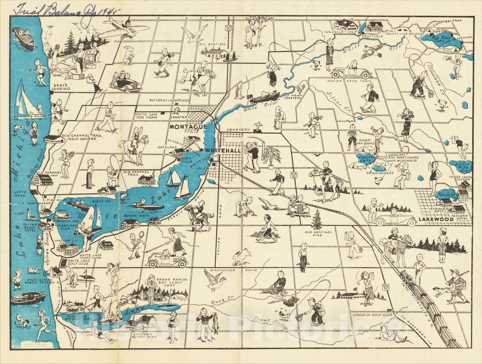 Historic Map : [Muskegon County, Michigan], c1941, Anonymous, Vintage Wall Art
