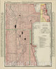Historic Map : Map of the Central Part of Chicago, Showing Railroads, Depots and Street Transportation Lines, c1895, Rand McNally & Company, Vintage Wall Art