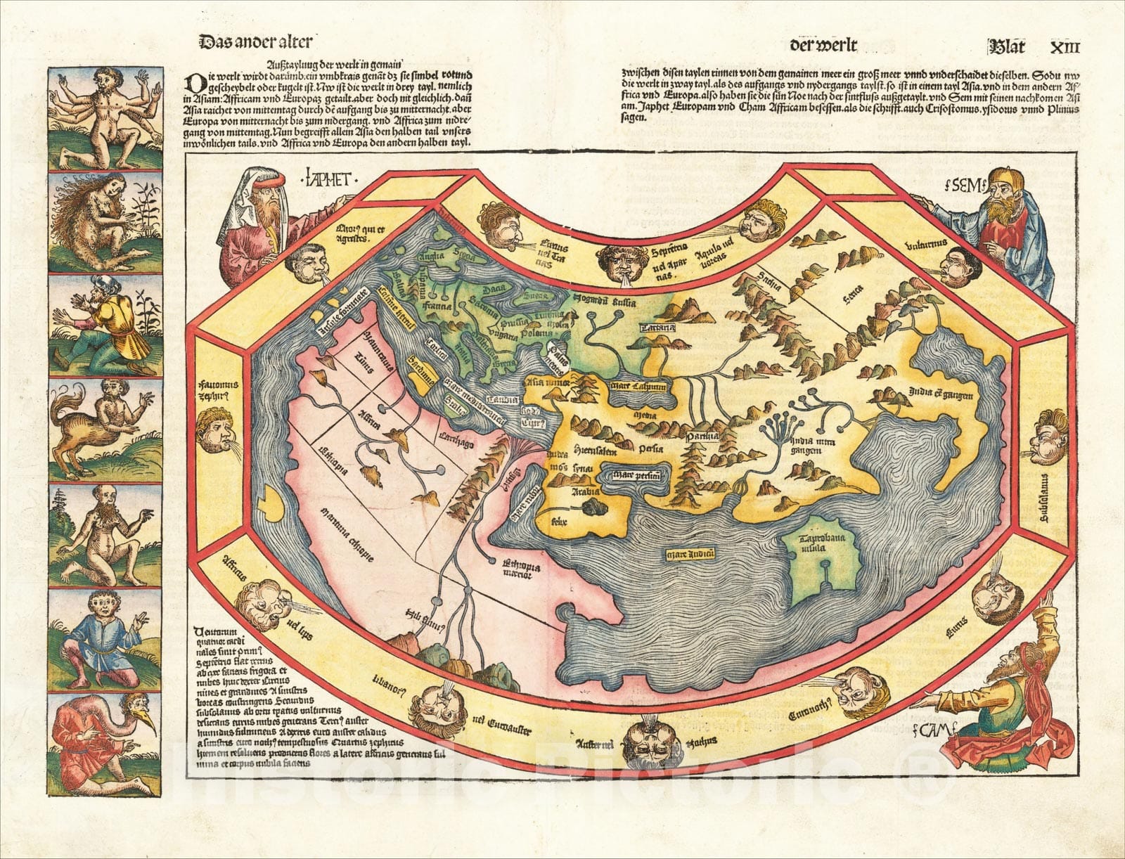 Historic Map : Das ander alter der Werlt, 1493, Hartmann Schedel, v1, Vintage Wall Art