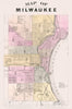 Historic Map : Map of Milwaukee, c1870, Anonymous, Vintage Wall Art