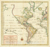 Historic Map : Nieuwe Kaart Van het Westelykste Deel Der Weereld, dienende tot aanwyzing an de Scheepstogten der Nederlanderne Naar West Indie,1754, 1754, v1, Vintage Wall Art