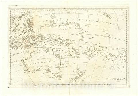 Historic Map : [Australia, Phiippines, New Zealand, Hawaii] Oceanica 1828, 1828, Anonymous, Vintage Wall Art