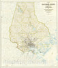 Historic Map : Map of Baltimore County and Baltimore City Showing The Topography and Election Districts -- Maryland Geological Survey, .1824, 1924, Vintage Wall Art