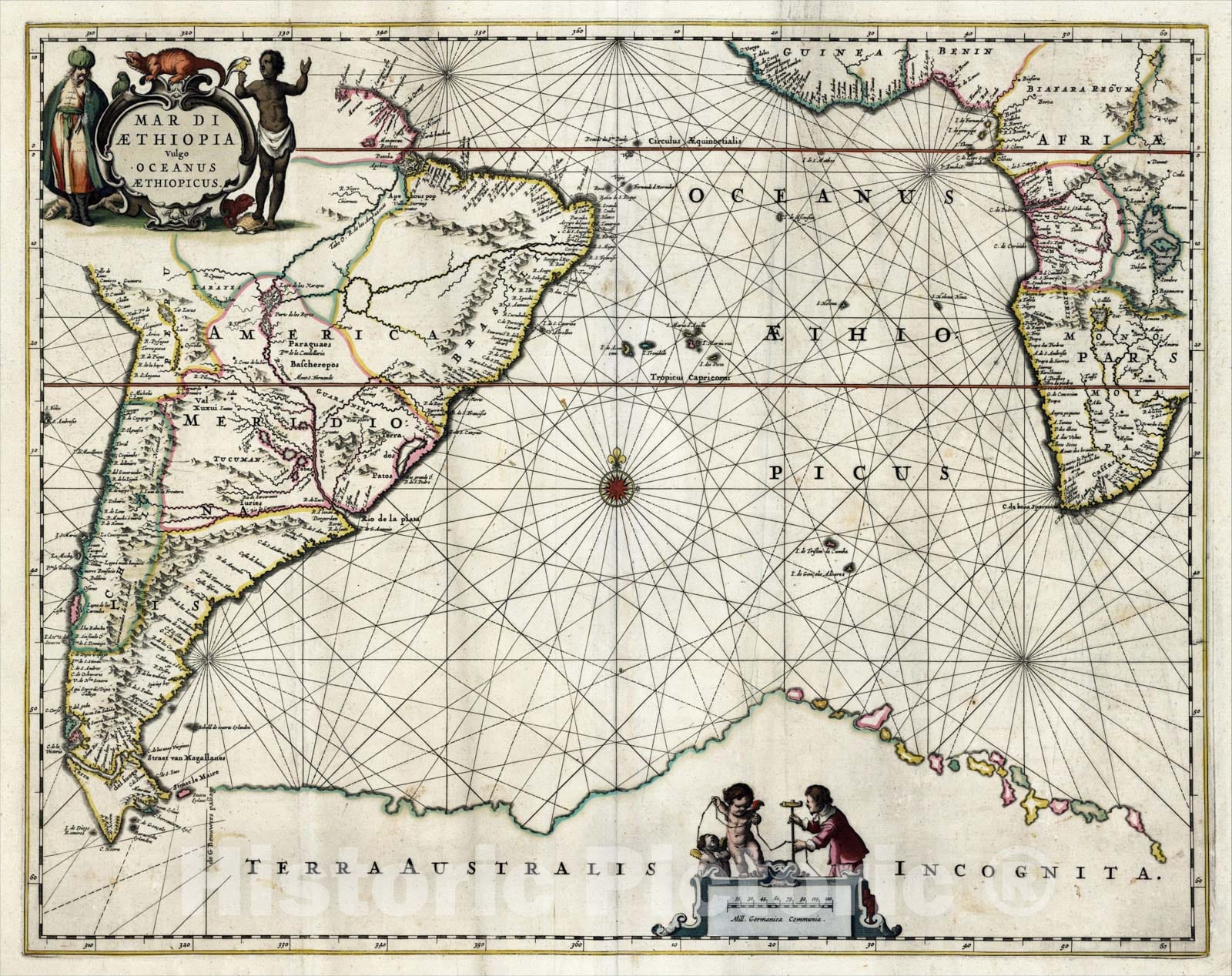 Historic Map : Aethiopia Superior vel Interior vulgo Abissinorum sive Presbiteri Joannis Imperium, 1688, , Vintage Wall Art