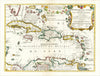 Historic Map : Archipelague Du Mexique. ou Sont les Isles de Cuba, Espagnole, Iamaique, etc., 1688, Vincenzo Maria Coronelli, v1, Vintage Wall Art