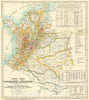 Historic Map : Carte - Index Des Plantations De Cafe Dans La Republique de Colombie Le Plus Grand Producteur Mondial De Cafe Suave, 1933, E. Vidal, Vintage Wall Art