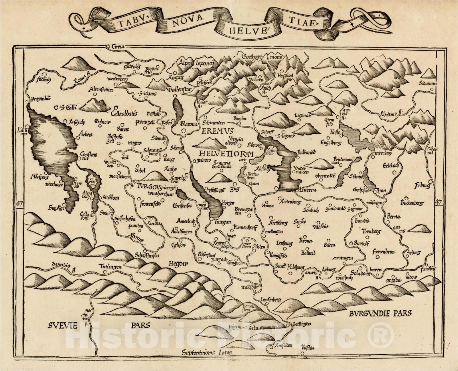 Historic Map : Tabu. Nova Helvetiae, 1522, , Vintage Wall Art ...
