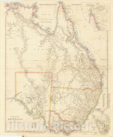 Historic Map : Australia From Surveys Made By Order of the British Government, 1862, John Arrowsmith, Vintage Wall Art