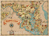 Historic Map : Maryland, 1935, Ruth Taylor White, v1, Vintage Wall Art
