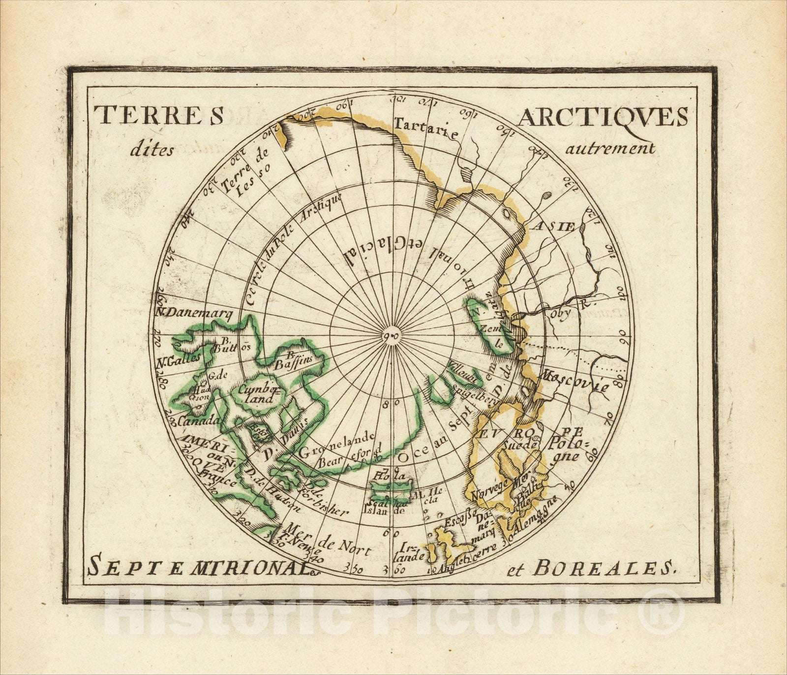 Historic Map : Terres Antarctiques dites autrement Australes et Inconnues, c1682, Pierre Du Val, Vintage Wall Art