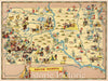 Historic Map : South Dakota, 1935, Ruth Taylor White, Vintage Wall Art