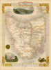 Historic Map : Van Diemen's Island or Tasmania, 1851, John Tallis, v1, Vintage Wall Art