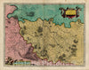 Historic Map : Le Pais De Brie, 1642, Willem Janszoon Blaeu, Vintage Wall Art