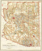 Historic Map : Territory of Arizona . . .1896, 1896, General Land Office, Vintage Wall Art