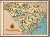 Historic Map : South Carolina, 1935, Ruth Taylor White, Vintage Wall Art