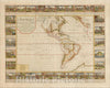 Historic Map : L'Amerique Divisee en ses Pricipales Parties ou sont distingues les ud de autres les Estats, 1752, Gaspar Baillieul, Vintage Wall Art
