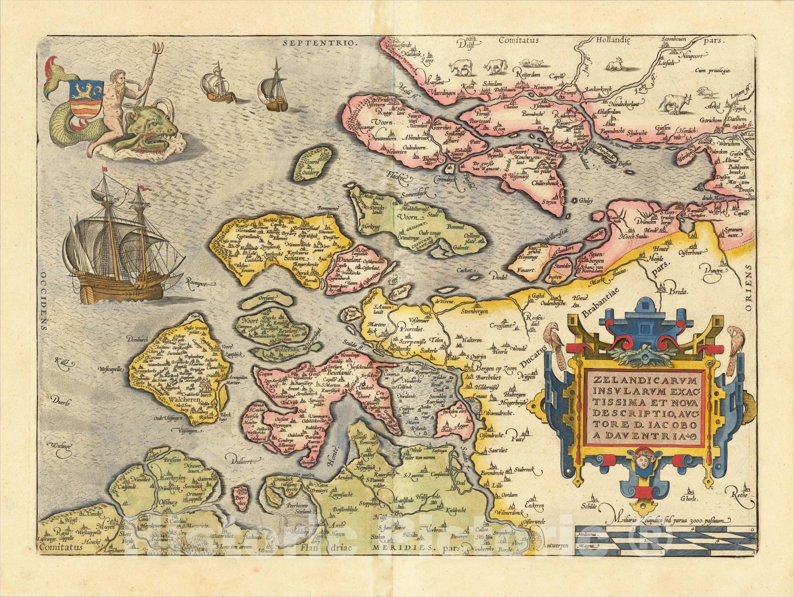 Historic Map : Zelandicarum Insularum Exactissima Et Nova Descriptio, Auctore D. Iacobbo a Deventria, 1603, Abraham Ortelius, Vintage Wall Art