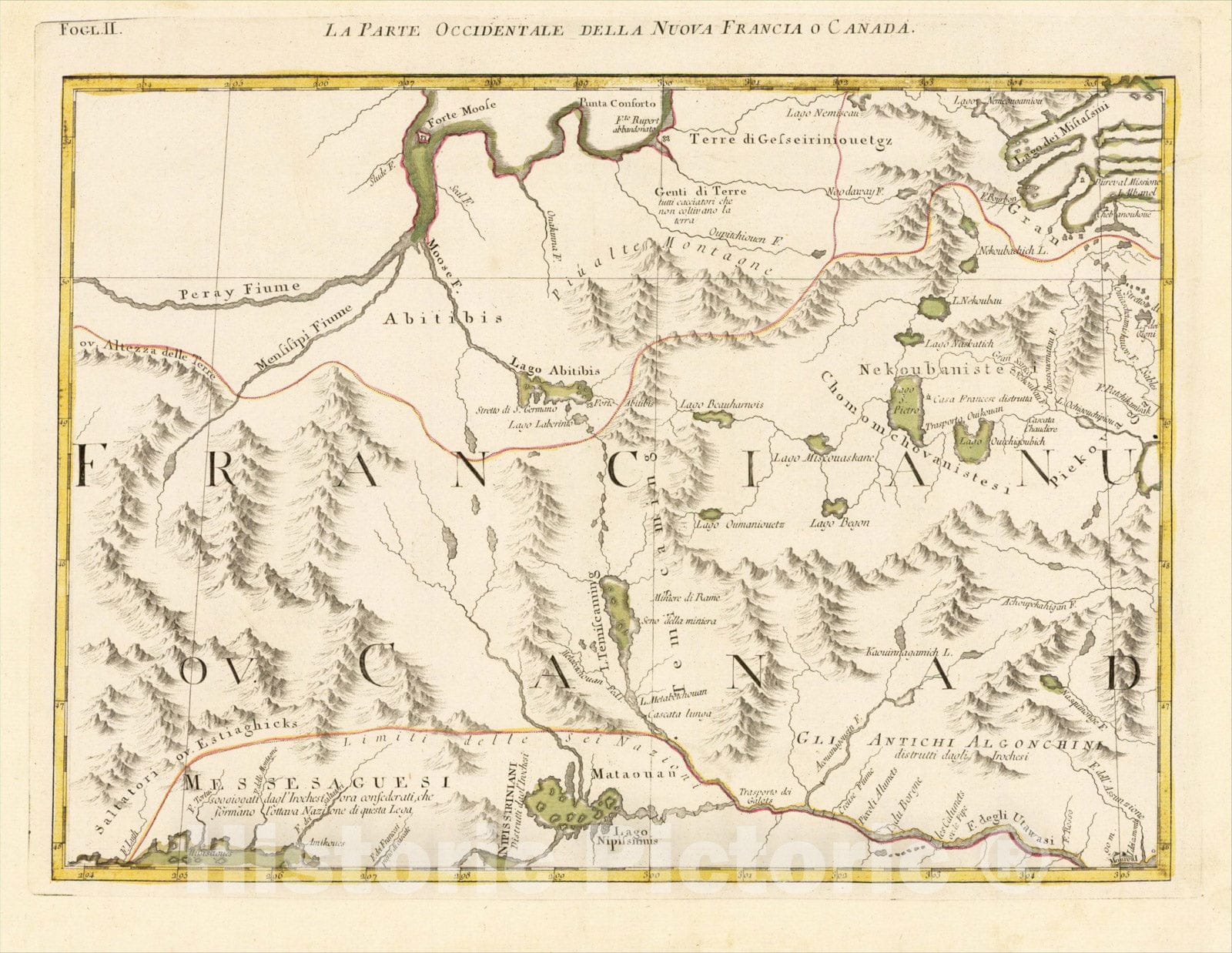 Historic Map : La Parte Orientale Della Nuova Francia Ou Canada, 1778, Antonio Zatta, Vintage Wall Art