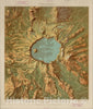 Historic Map : Panoramic View of The Crater Lake National Park, Oregon., c1913, , Vintage Wall Art