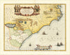 Historic Map : Virginiae Partis australis, et Floridae partis orientalis, interjacentiumqus regionum Nova Descriptio, 1640, Willem Janszoon Blaeu, Vintage Wall Art