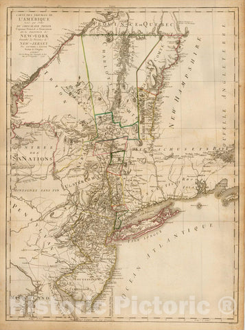 Historic Map : Carte Des Troubles De L'Amerique, 1778, George Louis Le Rouge, v1, Vintage Wall Art