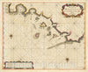 Historic Map : De Cust van Westindien, Van Cabo de Tyburon, tot Punta St. Blaes, 1675, Arent Roggeveen, Vintage Wall Art