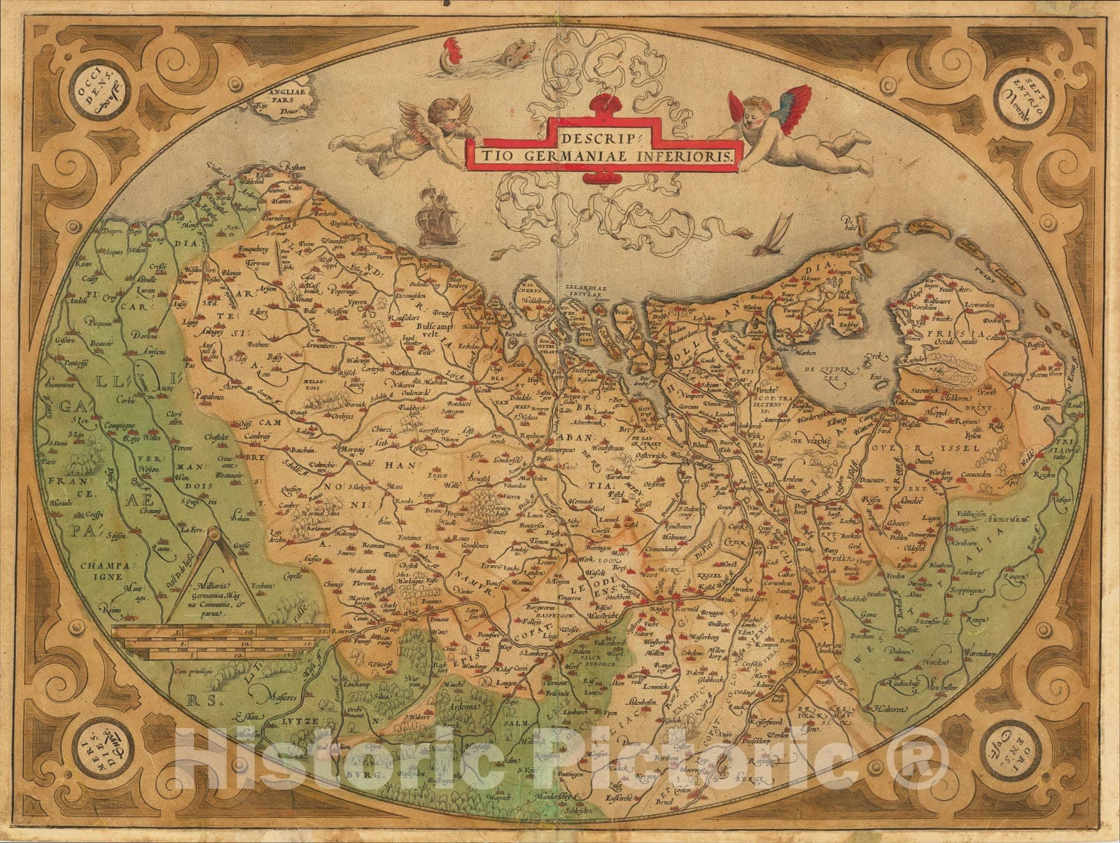 Historic Map : Descriptio Germaniae Inferioris, 1572, Abraham Ortelius ...