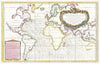 Historic Map : Carte Des Variations De La Boussole et Des Vents Generaux Que L'on Trouve Dans Les Mers Les Plus Frequentees, 1765, Depot de la Marine, v2, Vintage Wall Art