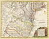 Historic Map : British American Plantations extending from Boston in New England to Georgia, 1754, Gentleman's Magazine, Vintage Wall Art
