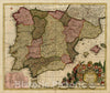 Historic Map : Novissima et Accuratissima Regnorum Hispaniae et Portugalliae, 176, 1706, Peter Schenk, Vintage Wall Art