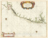 Historic Map : (Surinam and French Guiana) Paskaerte vande Cust van Westindien Streckende van Rio Sinamari tot Rio Soronama, c1675, Arent Roggeveen, Vintage Wall Art
