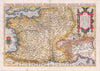Historic Map : (France) Galliae Regni Potentiss: Nova Descriptio Joanne Ioliveto Auctore, 1584, Abraham Ortelius, Vintage Wall Art