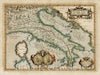 Historic Map : Italiae Veteris Specimen, 1601, Abraham Ortelius, Vintage Wall Art