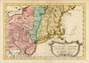 Historic Map : Carte De La Nouvelle Angleterre, Nouvelle Yorck et Pensilvanie , 1773, Krevelt, Vintage Wall Art