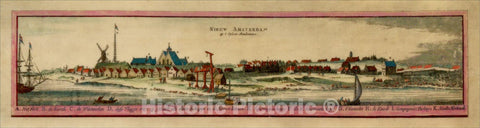 Historic Map : Nieuw Amsterdam op Eylant Manhattans, c1652, Johannes Blaeu, Vintage Wall Art