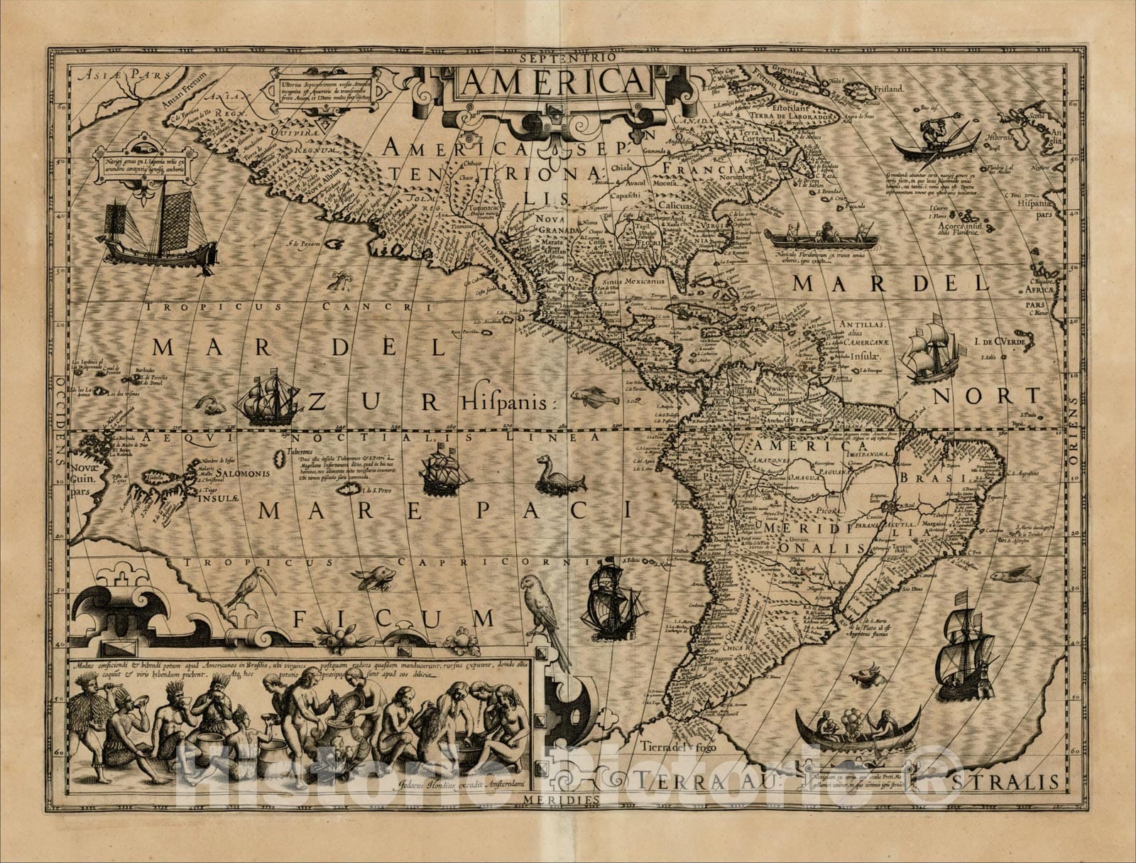 Americas West Coast Revision 1607 Historical Map Print – Historic Pictoric