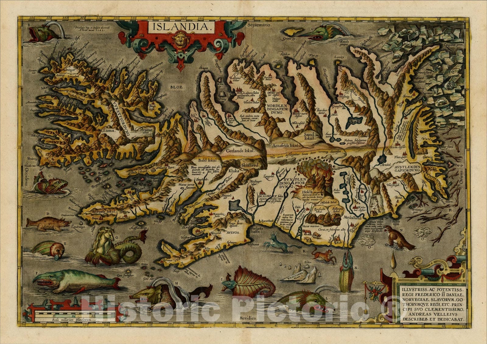 Historic Map : Islandia, 1601, Abraham Ortelius, Vintage Wall Art