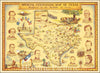 Historic Map : Official Centennial Map of Texas Daughters of the Republic of Texas, 1934, Guy F. Cahoon, Vintage Wall Art