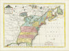 Historic Map : Carte Generale des Treize Etats Unis de L'Amerique Septentrionale == Kaart van de Dertien Verenigde Staaten in Noord Amerika, ., c1780, Vintage Wall Art