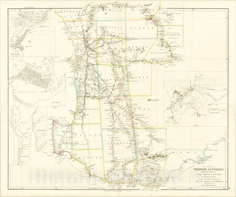 Historic Map : The Colony of Western Australia; From The Surveys of John Septimus Roe Esqr. Surveyor Genl., 1839, John Arrowsmith, v1, Vintage Wall Art